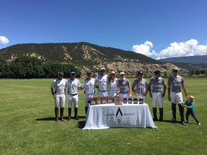 Valiente (left) and Tonkawa (right) line up for trophy presentations in the final of the Mount Sopris Cup, won by Valiente