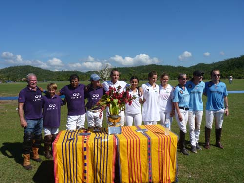 Players in the Jr Copa - l to r Team Magness - Gary and Cable Magness, Galgo Hernández, Giancarlo Brignone - Team Agua Alta 2 - Alberico and Lulu Ardissone, Gatsby and Maxime Moellhausen and Team Toronto - Angela Cotlerjohn, Sebatian Phillipot and Sebastian Williamson- not pictures Anabel Colterjohn 