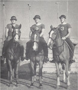 1949 University of Miami Polo team (L to R) Chuck Bernard, John "Speed" Evans and Paul Heise.